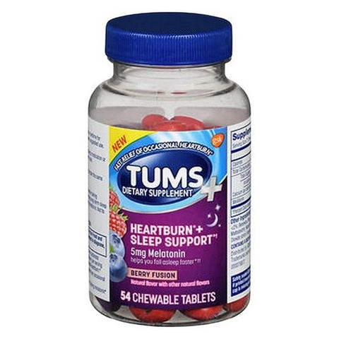 Tums, Heartburn + Sleep Support Melatonin Berry Fusion, 54 Chewable Tums
