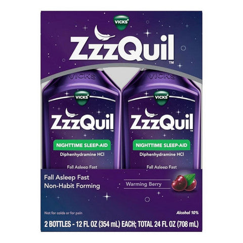 Zzzquil, Nighttime Sleep Aid Liquid Diphenhydramine HCl, 24 Oz Zzzquil