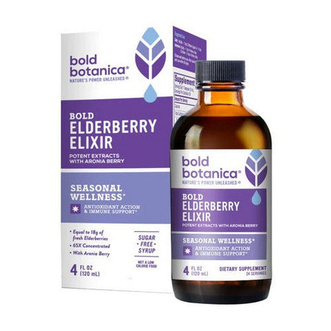 Bold Botanica, Bold Elderberry Elixir Syrup, 4 Oz Bold Botanica