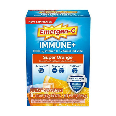 Emergen-C, Immune Plus Vitamin C Super Orange, 10 Count Emergen-C