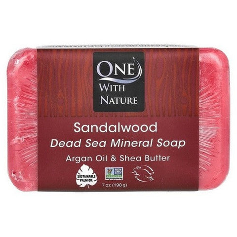 One with Nature, Dead Sea Minerals Bar Soap Sandalwood, 7 Oz One with Nature