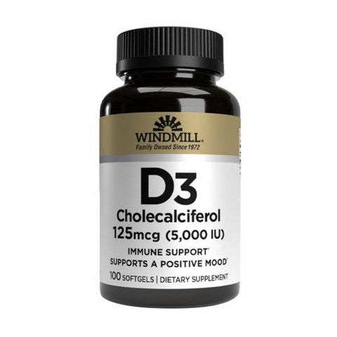 Windmill, Vitamin D3, 125 Mcg, 100 Softgels Windmill