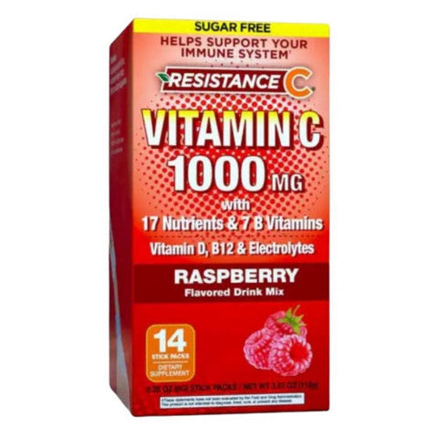 Resistence C, Vitamin C Raspberry Flavor, 1001 Mg, 14 Count Resistence C