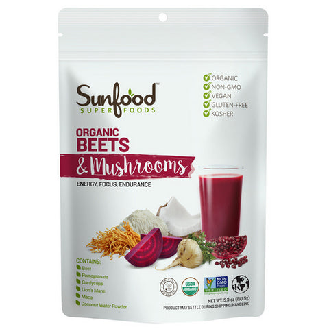Sunfood Superfoods, Organic Beets And Mushrooms, 5.31 Oz Sunfood Superfoods