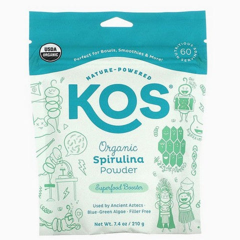 Kos, Organic Spirulina Powder, 7.4 Oz Kos