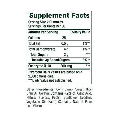 Nature's Bounty, Co Q-10 Gummies, 200 Mg, 100 Count