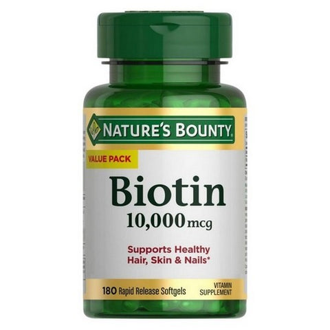 Nature's Bounty, Biotin, 10,000 Mcg, 180 Count Nature's Bounty