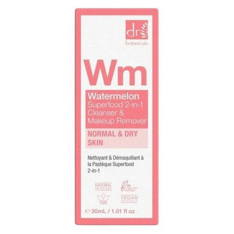 Dr Botanicals, Superfood 2-In-1 Cleanser And Makeup Remover, Watermelon 1.01 Oz Dr Botanicals