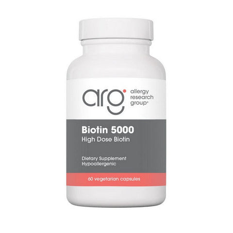 Nutricology/ Allergy Research Group, Biotin 5000 High Dose Biotin, 60 Veg Caps Nutricology/ Allergy Research Group