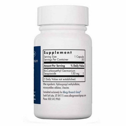 Nutricology/ Allergy Research Group, Organo Germanium Ge-132 Sesquioxide, 50 Veg Caps Nutricology/ Allergy Research Group