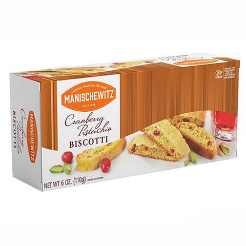 Manischewitz, Pistachio Biscotti Cranberry, 6 Oz (Case Of 12) Manischewitz