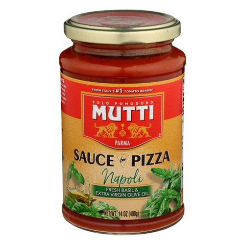 Mutti, Fresh Basil And Extra Virgin Olive Oil Sauce For Pizza Napoli, 14 Oz (Case Of 6) Mutti