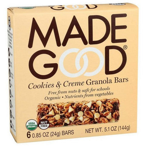 Madegood, Organic Granola Bars Cookies And Creme, 5.1 Oz (Case Of 6) Madegood