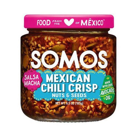 Somos, Salsa Macha Mexican Chili Crisp With Nuts And Seeds, 6.5 Oz (Case Of 6) Somos