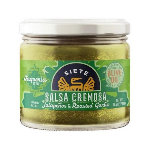 Siete, Taqueria Style Salsa Cremosa Jalapenos And Roasted Garlic, 10.5 Oz (Case Of 6) Siete