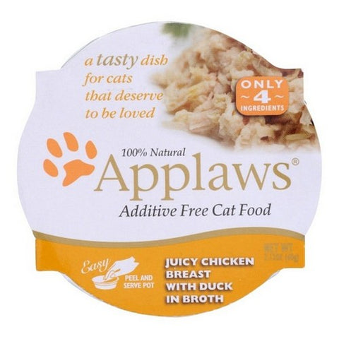 Applaws, Chicken Breast With Duck In Broth Cat Food Pot, 2.12 Oz(Case Of 10) Applaws