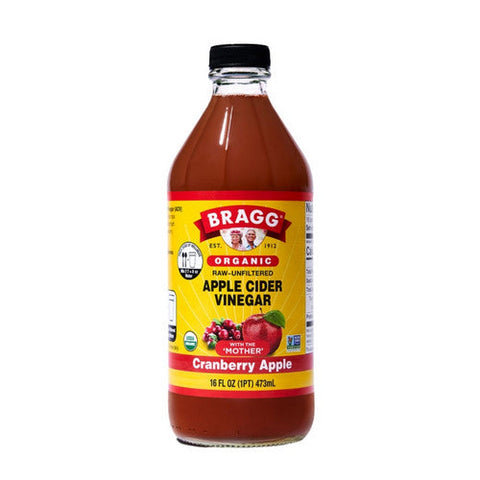 Bragg, Organic Apple Cider Vinegar Blends With Cranberry Apple, 16 Oz(Case Of 12) Bragg