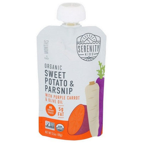 Serenity Kids, Organic Sweet Potato Parsnip With Purple Carrot And Olive Oil Baby Food, 3.5 Oz(Case Of 6) Serenity Kids