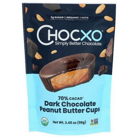 Chocxo, Dark Chocolate Peanut Butter Cup, 3.45 Oz(Case Of 6) Chocxo