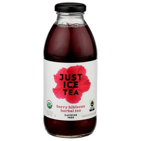 Just Ice Tea, Organic Herbal Tea Berry Hibiscus, 16 Oz(Case Of 12) Just Ice Tea