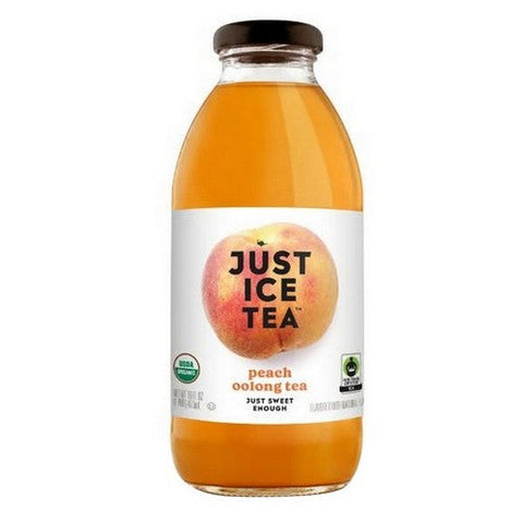 Just Ice Tea, Organic Peach Oolong Tea, 16 Oz(Case Of 12) Just Ice Tea