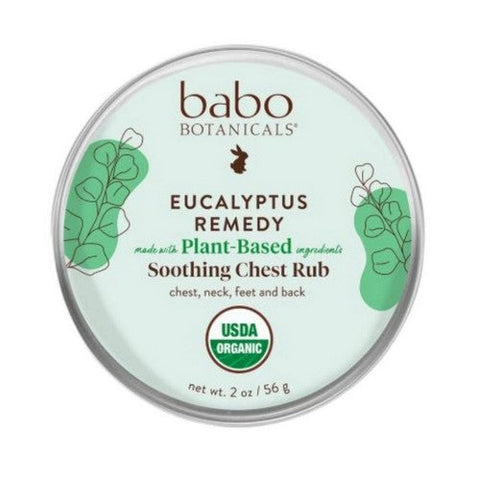 Babo Botanicals, Eucalyptus Remedy Organic Soothing Chest Rub, 2 Oz(Case Of 6) Babo Botanicals