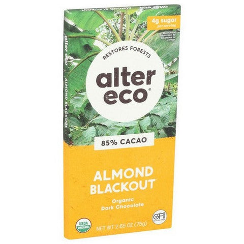 Alter Eco, Organic Dark Chococlate Almond Blackout Bar, 2.65 Oz(Case Of 12) Alter Eco