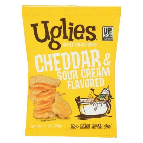 Uglies, Cheddar And Sour Cream Potato Chips, 1 Oz(Case Of 32) Uglies