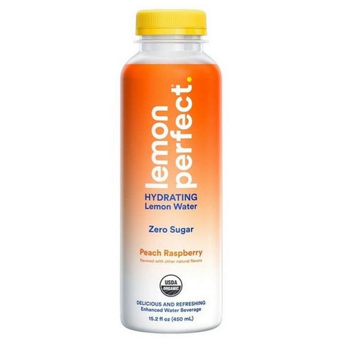 Lemon Perfect, Hydrating Lemon Water Peach Raspberry, 15.2 Oz(Case Of 12) Lemon Perfect