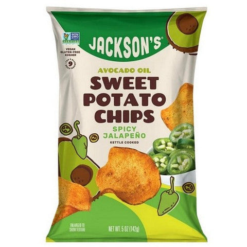 Jacksons Chips, Sweet Potato Kettle Chips Spicy Jalapeno, 5 Oz (Case Of 12) Jacksons Chips