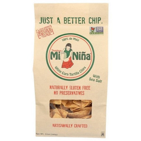 Mi Nina, Organic Sea Salt Tortilla Chips, 12 Oz(Case Of 9) Mi Nina