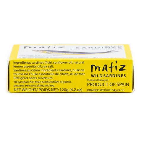 Matiz, Wild Sardines with Natural Lemon, 4.2 Oz(Case Of 12) Matiz