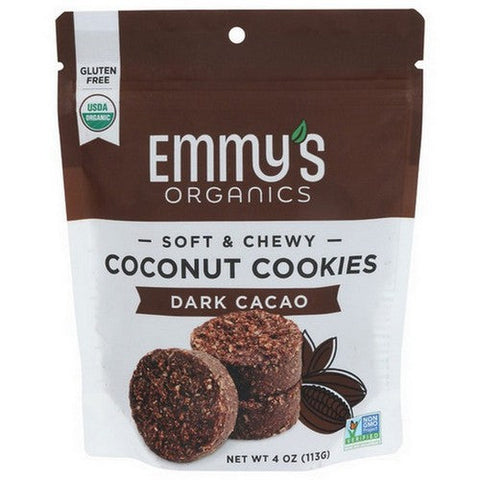 Emmysorg, Dark Cacao Coconut Cookies, 4 Oz(Case Of 6) Emmysorg