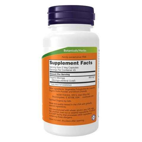 Now Foods, Organic Moringa Leaf, 90 VegCaps Now Foods