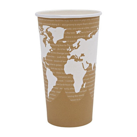 Eco Products, World Art Renewable Resource Compostable Hot Drink Cups, 20 Oz Eco Products