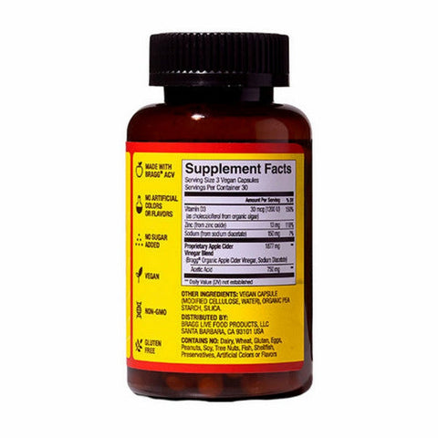 Bragg's Liquid Aminos, Apple Cider Vinegar Supplement, 90 Capsules Bragg's Liquid Aminos
