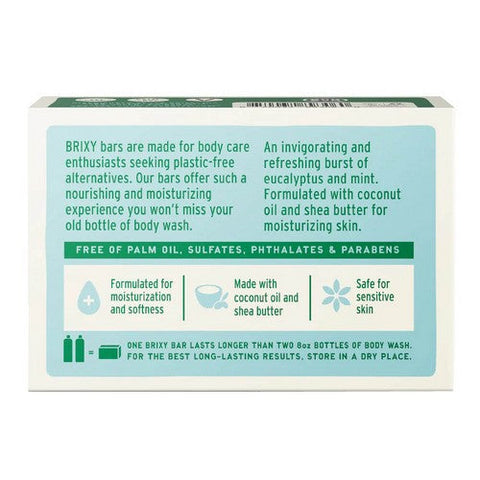 Brixy, Body Wash Bar Mint Eucalyptus, 4 Oz Brixy
