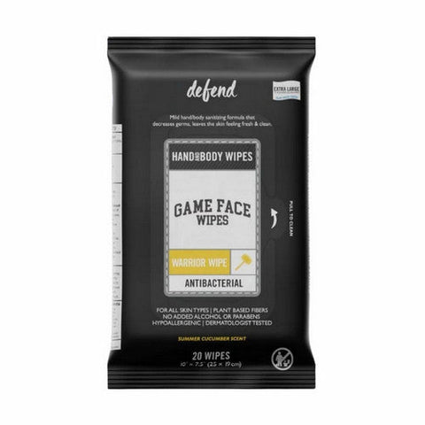 Game Face, Game Face Antibacterial Warrior Wipes Hand And Body, 20 Count Game Face