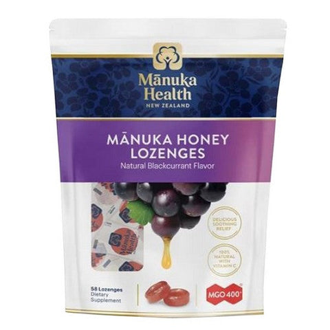Manuka Health, Manuka Honey Mgo 400 Plus Lozenges Natural Blackcurrant, 58 Lozenges Manuka Health
