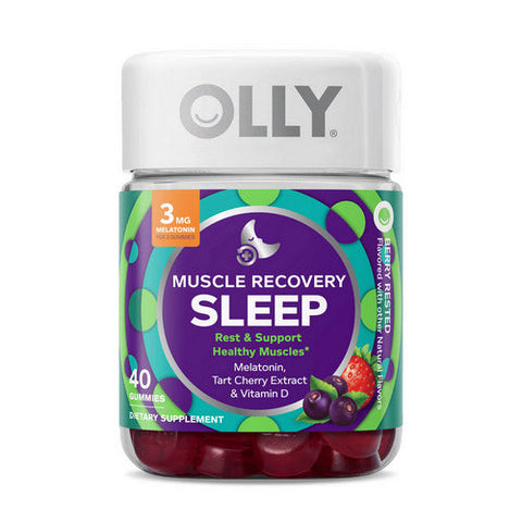 Olly, Muscle Recovery Sleep Berry Rested, 40 Gummies Olly