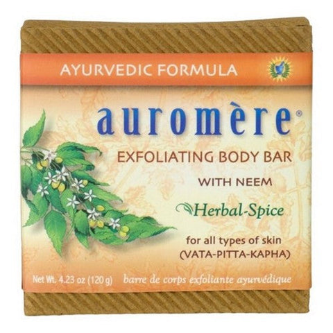 Auromere, Exfoliating Body Bar With Neem Herbal Spice, 4.23 Oz Auromere