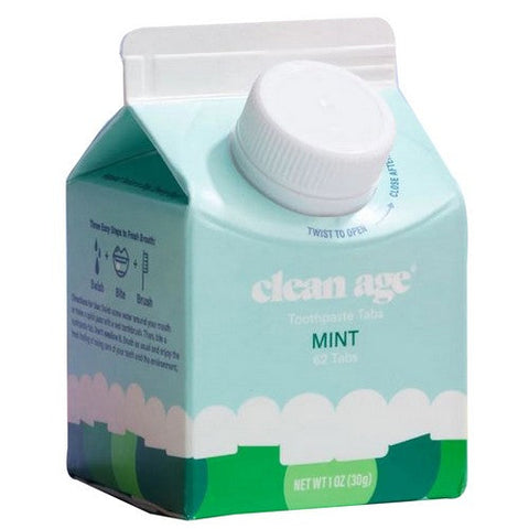Clean Age, Mint Toothpaste Tabs, 62 Count Clean Age