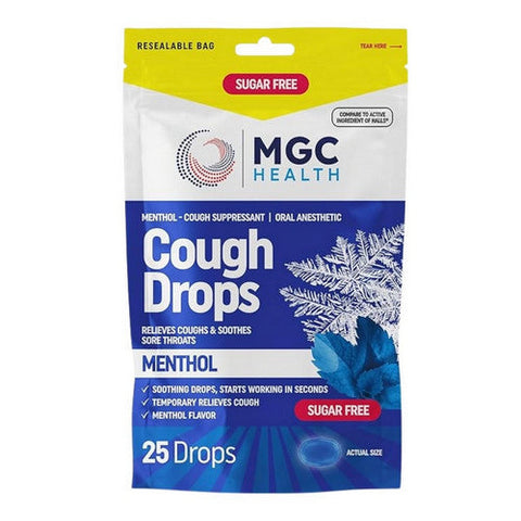 Mgc Health, Cough Drops Menthol Sugar Free, 25 Drops Mgc Health