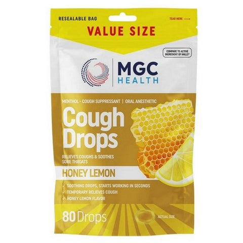 Mgc Health, Cough Drops Honey Lemon, 80 Drops Mgc Health