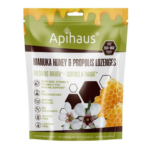 Apihaus, Manuka Honey & Propolis Eucalyptus, 20 Lozenges Apihaus