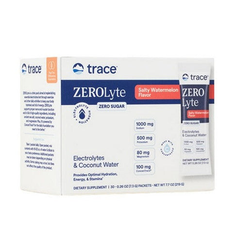 Trace Minerals, ZEROLyte Electrolyte Drink Mix Salty Watermelon, 30 Packets Trace Minerals