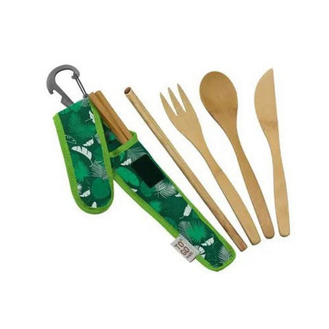 To-Go Ware, Premium Utensil Green Tropics Print, 1 Count To-Go Ware
