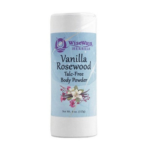 Wise Ways Herbals, Vanilla Rosewood Body Powder 4 oz., 4 Oz Wise Ways Herbals