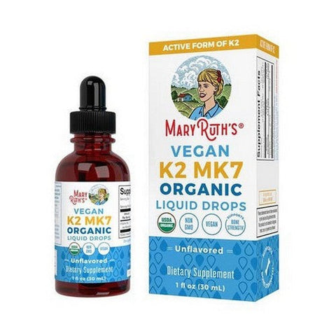 MaryRuth's, Organic Vegan K2 (MK7) Liquid Drops Unflavored, 1 Oz MaryRuth's
