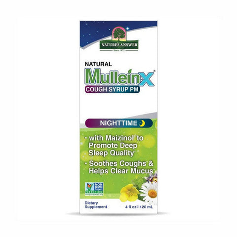 Nature's Answer, Natural Mullein-X Cough Syrup PM Nighttime, 4 Oz Nature's Answer